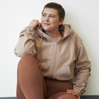 Nova Crop Zip - Latte
